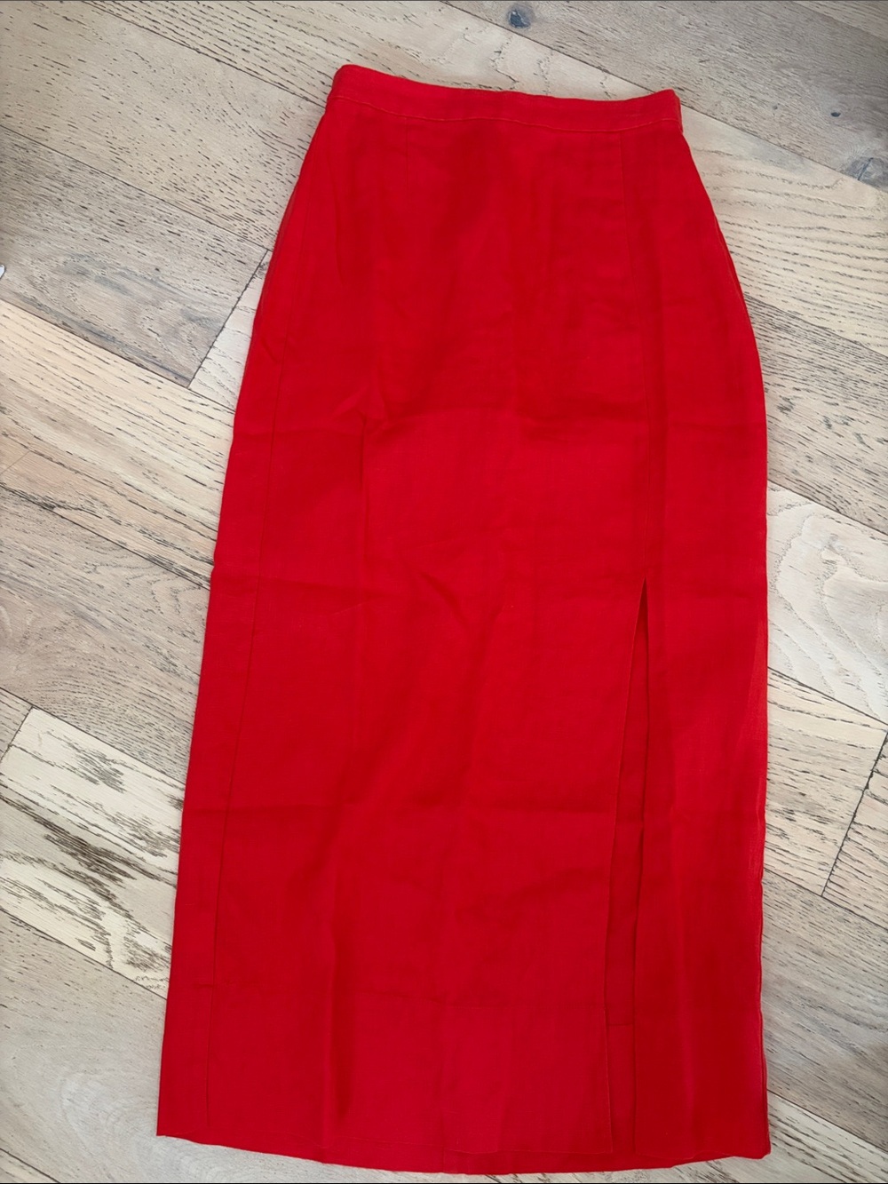 Madewell Bold Red Pencil Skirt with Side Slit